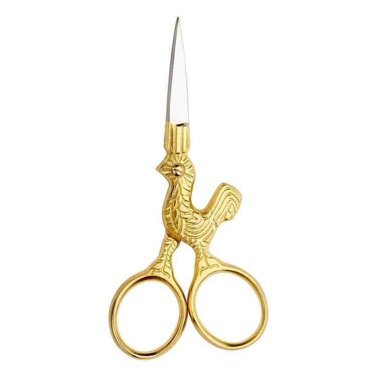 Birch Needlework Rooster Scissors Gold