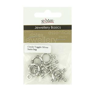 Ribtex Jewellery Basics Circle Toggles Silver