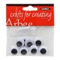 Arbee Stick On Joggle Eyes 8 Pack Black 15 mm