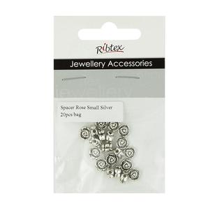 Ribtex Jewellery Accessories Bali Rose Spacers Silver Small