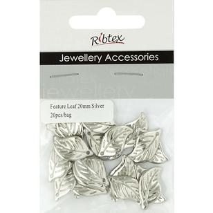 Ribtex Jewellery Accessories Leaf Charms Silver 20 mm