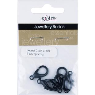 Ribtex Jewellery Basics Lobster Clasp 6 Pack Black 21 mm