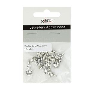 Ribtex Jewellery Accessories Bali Double Swirl Charms Silver Mini
