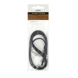 Ribtex Jewellery Stringing Rubber Necklace With Clasp Black 43 cm
