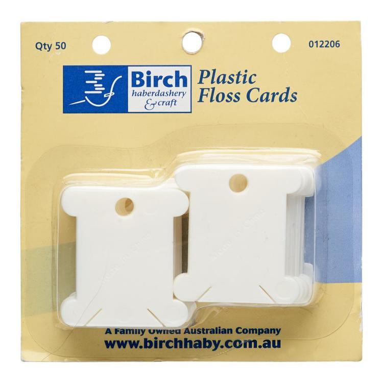 Birch 50 Piece Plastic Floss Bobbins White