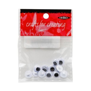 Arbee Sew On Joggle Eyes 12 Pack Black 8 mm