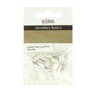 Ribtex Jewellery Basics Long Leather Clamp Silver 12 mm