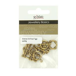 Ribtex Jewellery Basics Round Toggle Bohemian Gold