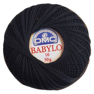 DMC Babylo 50 G Crochet Cotton Thread No. 10 50 g Black 50 g