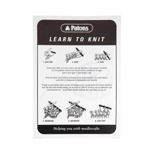 Patons Learn To Knit Book Leaflet White