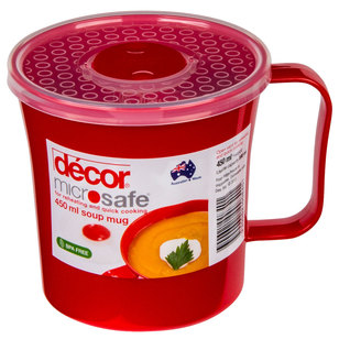 Decor Microsafe Soup Mug 450 mL Red