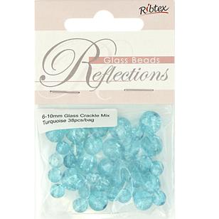 Ribtex Reflections Crackle Mix Turquoise 6 - 10 mm