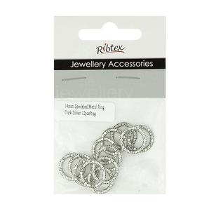 Ribtex Jewellery Accessories Speckled Metal Ring Silver 14 mm
