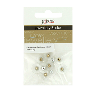 Ribtex Jewellery Basics Earring Comfort Studs Gold 15 mm