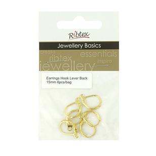 Ribtex Jewellery Basics Lever Back Earrings Gold 15 mm