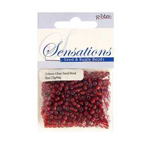 Ribtex Sensations Large Seed Bead Red 3.6 mm