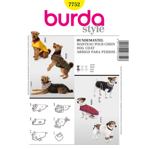 Burda Pattern 7752 Dog Coat All Sizes