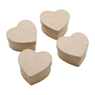 Shamrock Craft Papier Mache Mini Heart Box Natural