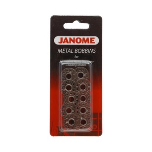 Janome 10 Pack Metal Bobbins Silver