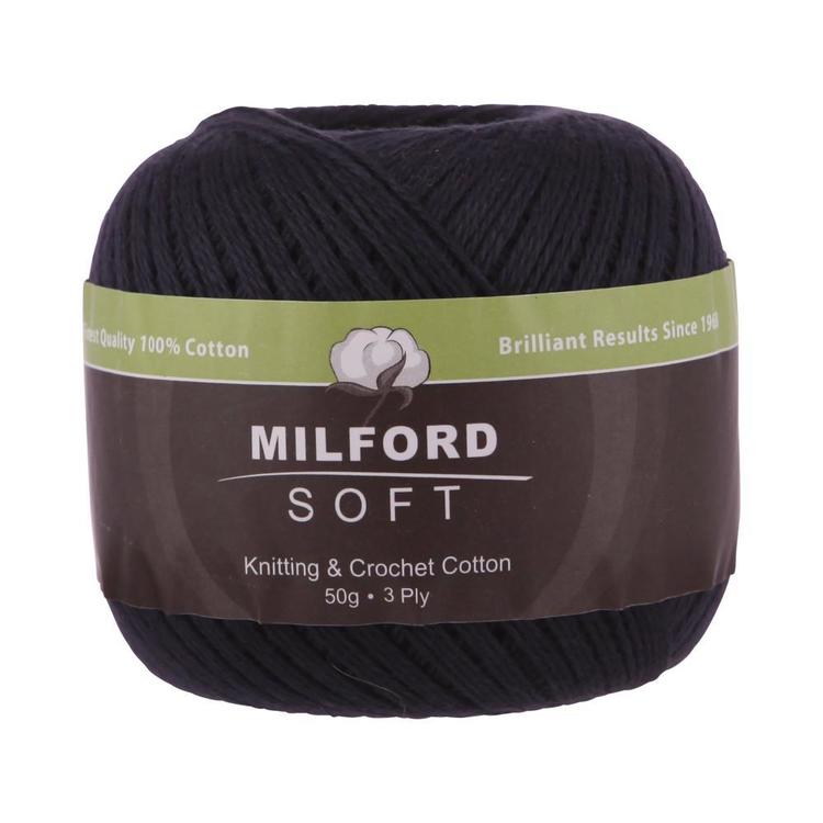 Milford Soft 3 Ply Yarn 50 g Black 50 g