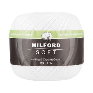 Milford Soft 3 Ply Yarn 50 g White 50 g