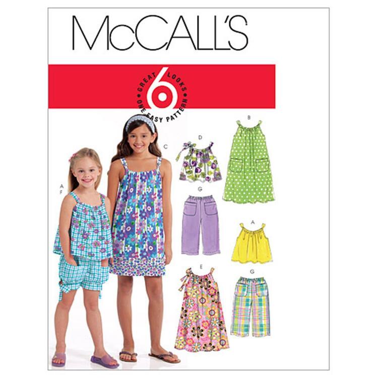 McCall's Pattern M5797 Girls' Tops Dresses Shorts & Pants