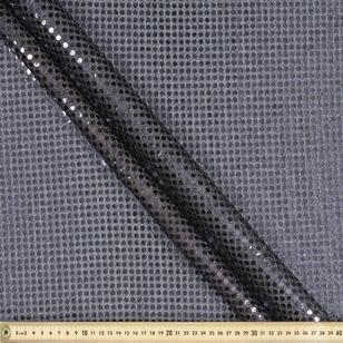 Plain 112 cm Disco Sequin Fabric Black 112 cm