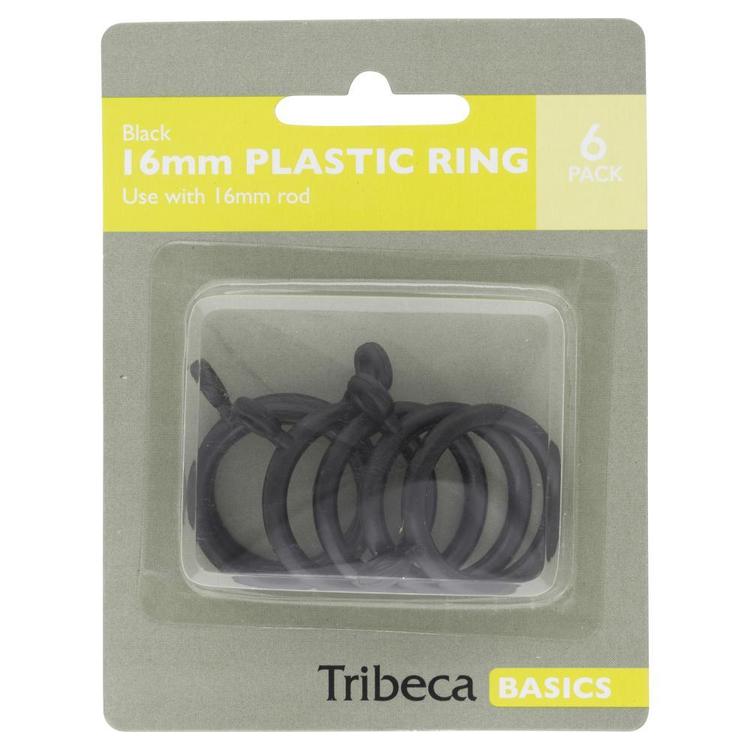 Tribeca 16 mm Plastic Rings Black 16 mm