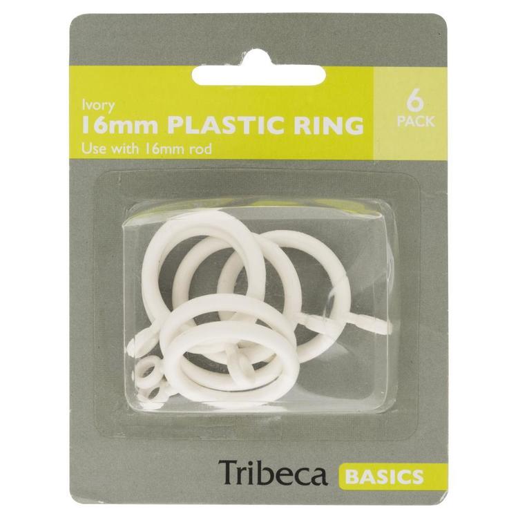 Tribeca 16 mm Plastic Rings Ivory 16 mm