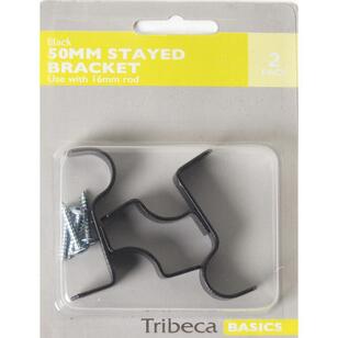 Tribeca 16 mm Conduit 50 mm Stayed Brackets Black 50 mm