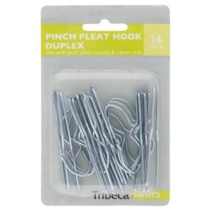 Tribeca 2 Prong Pinch Pleat Duplex Hooks Silver