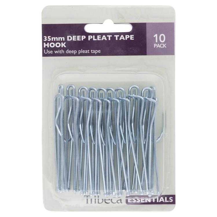 Tribeca 4 Prong Deep Pleat Tape Hooks Silver