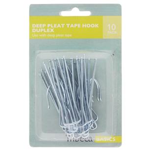 Tribeca 4 Prong Deep Pleat Duplex Tape Hooks Silver