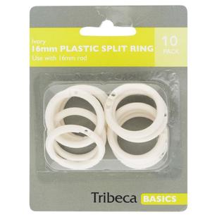 Tribeca 16 mm Split Ring Plastic Hooks Ivory 16 mm