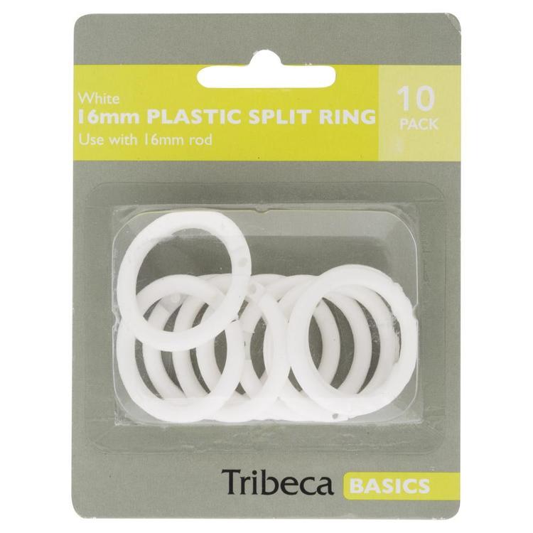 Tribeca 16 mm Split Ring Plastic Hooks White 16 mm