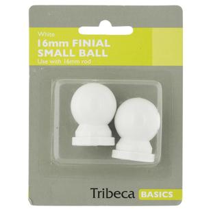 Tribeca Small Ball Finial White 16 mm