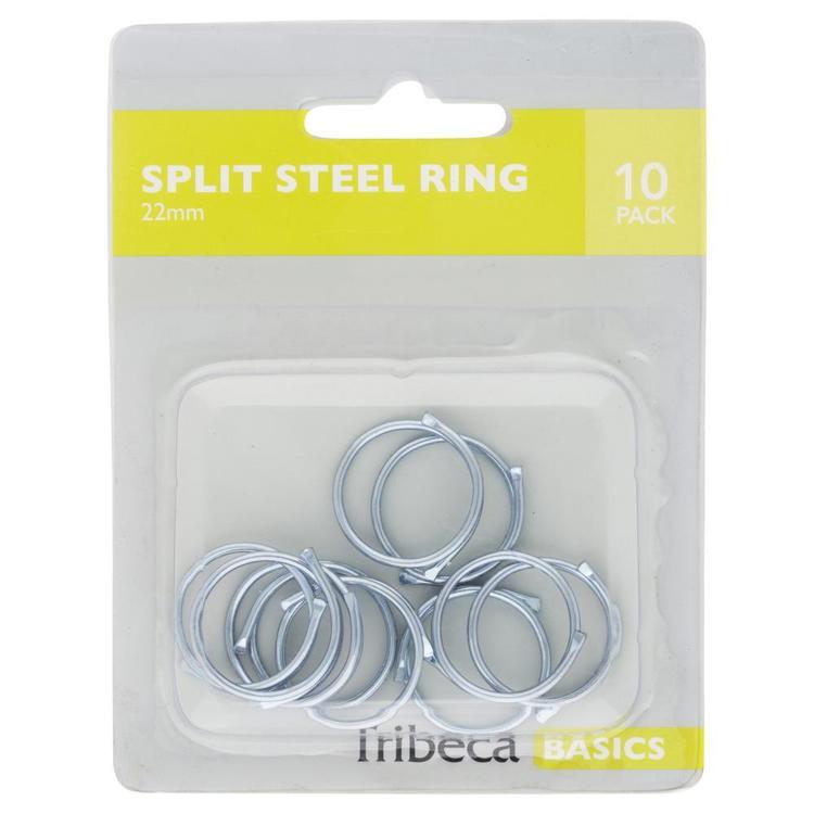 Tribeca Steel Split Rings Silver 22 mm