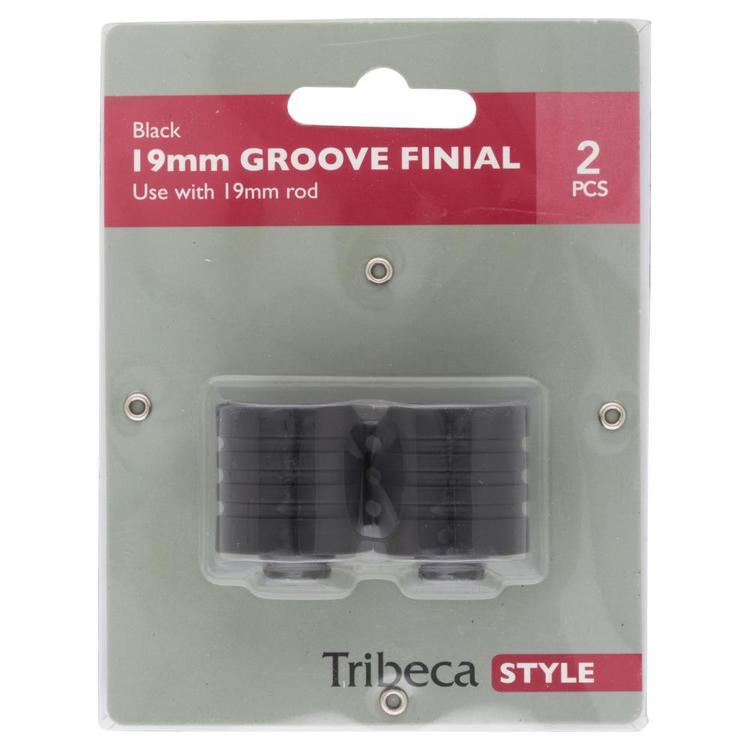 Tribeca Groove Finial Black 19 mm