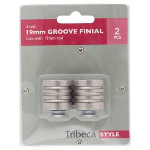 Tribeca Groove Finial Satin 19 mm