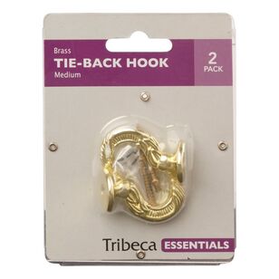 Tribeca Tieback Hooks Brass