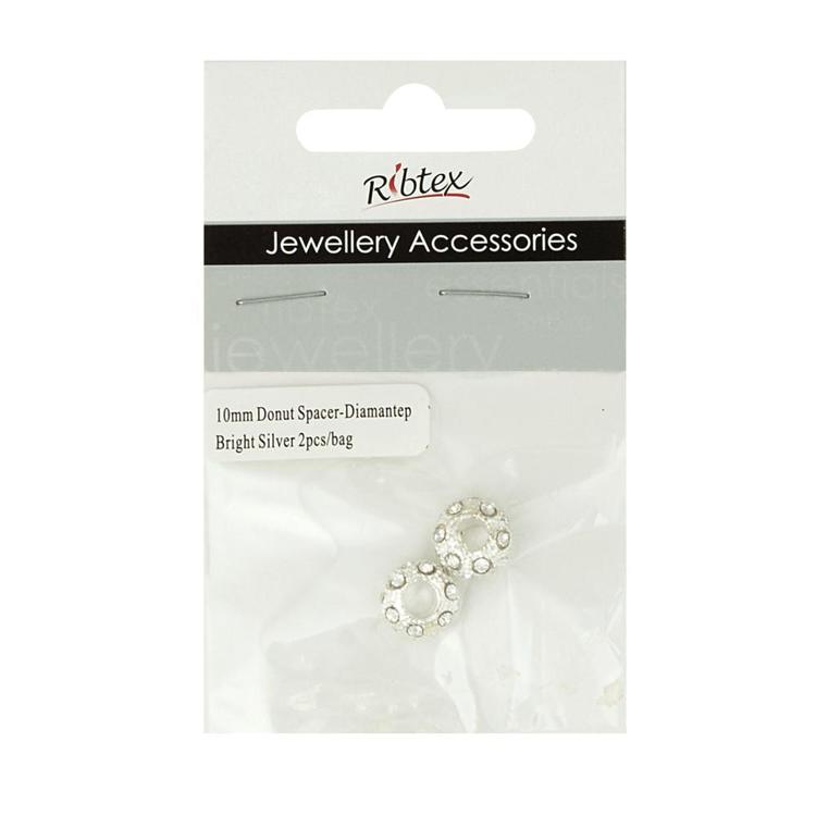 Ribtex Jewellery Accessories Donut Spacer With Diamante