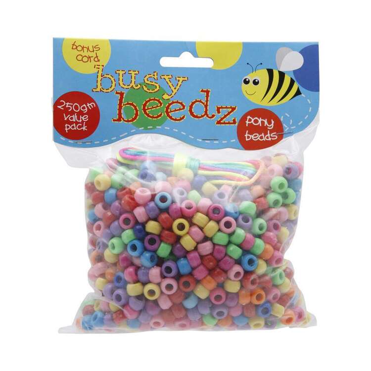 Busy Beedz Pony Beads Value Pack Primary 250 g