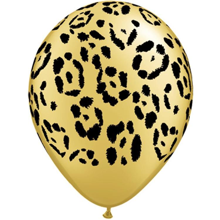 Qualatex Leopard Spots Latex Balloon Gold