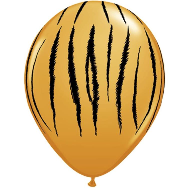 Qualatex Tiger Stripes Latex Balloon Orange & Black