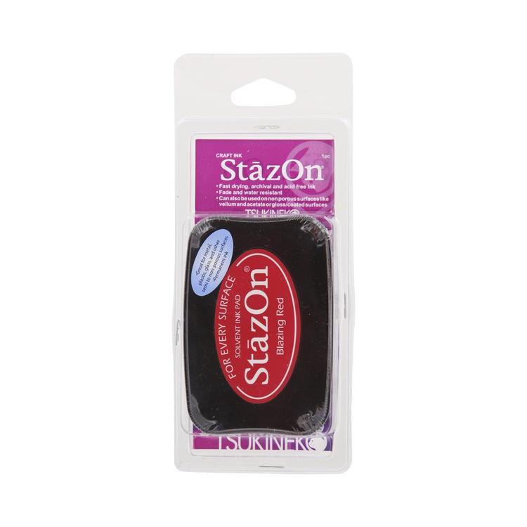 Tsukineko Stazon Solvent Ink Pad Blazing Red