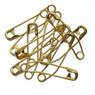 Birch Curved Safety Pins Brass 20 Pack