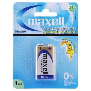 Maxell Premium Alkaline Battery 9V 1 Pack Multicoloured C