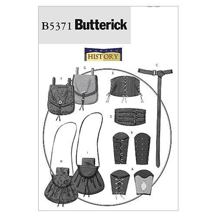 Butterick Pattern B5371 Teens' Wrist Bracers Corset Belt & Pouches