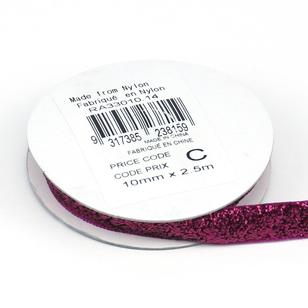 Celebrate 10 mm Metallic Sparkle Ribbon Pink 10 mm x 2.5 m