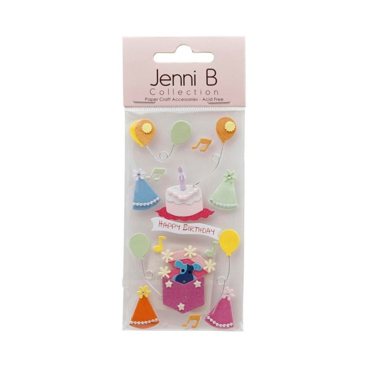 Jenni B Happy Birthday Stickers Multicoloured